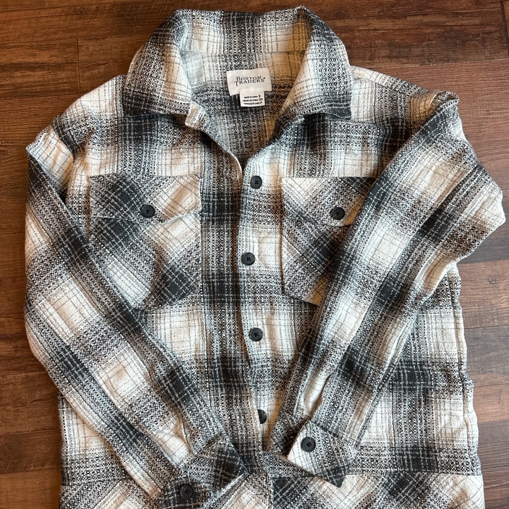 Boston Traders Plaid Shirt Jacket Shacket Button front size S